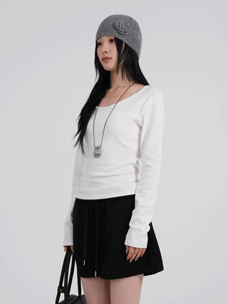 Heo Modal U-neck Semi-Slim Long Sleeve Tee