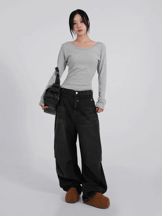 Heo Modal U-neck Semi-Slim Long Sleeve Tee