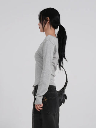 Heo Modal U-neck Semi-Slim Long Sleeve Tee