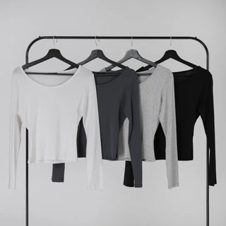 Heo Modal U-neck Semi-Slim Long Sleeve Tee