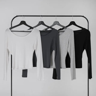 Heo Modal U-neck Semi-Slim Long Sleeve Tee