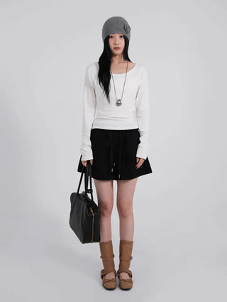 Heo Modal U-neck Semi-Slim Long Sleeve Tee