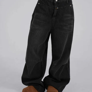 Moco Folded Double Section Wide Jeans