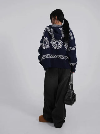 Moco Folded Double Section Wide Jeans