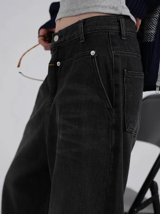 Moco Folded Double Section Wide Jeans