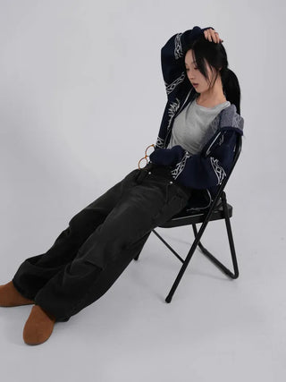 Moco Folded Double Section Wide Jeans