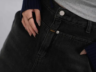 Moco Folded Double Section Wide Jeans