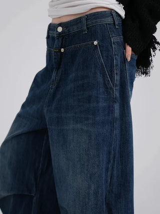 Moco Folded Double Section Wide Jeans