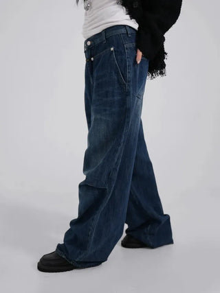 Moco Folded Double Section Wide Jeans