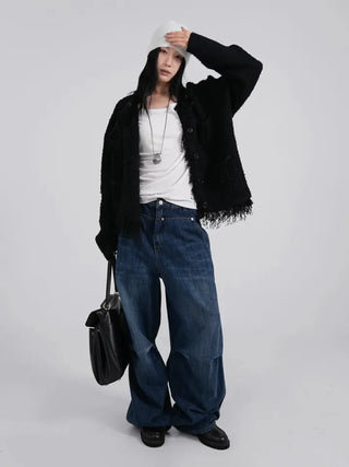 Moco Folded Double Section Wide Jeans