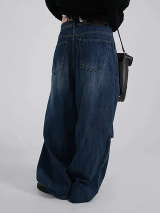 Moco Folded Double Section Wide Jeans