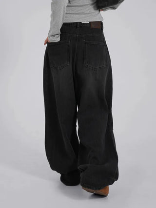 Moco Folded Double Section Wide Jeans