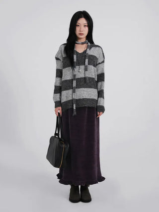 Laro V-Striped Loose Knit