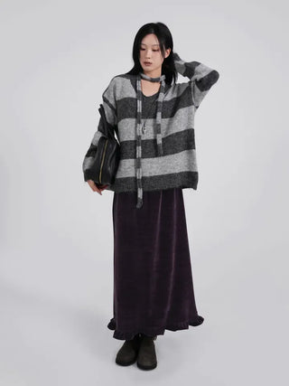 Laro V-Striped Loose Knit