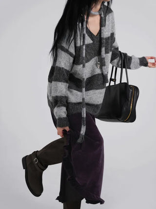 Laro V-Striped Loose Knit