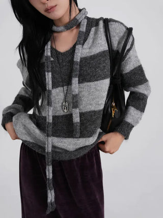 Laro V-Striped Loose Knit