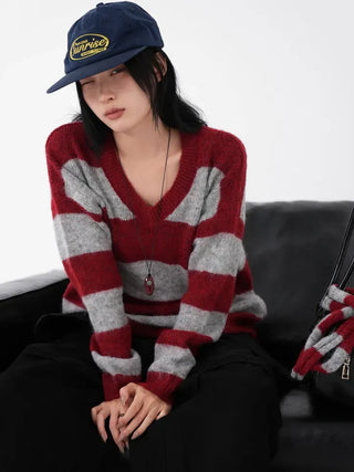 Laro V-Striped Loose Knit