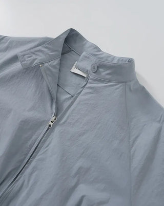 Surfy crinkly button-neck windbreaker jersey training anorak