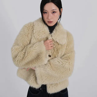 Saru Winter Big Collar Short Fur Jacket