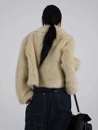 Saru Winter Big Collar Short Fur Jacket