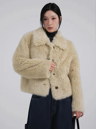 Saru Winter Big Collar Short Fur Jacket