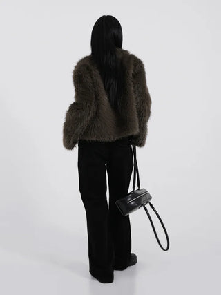 Saru Winter Big Collar Short Fur Jacket