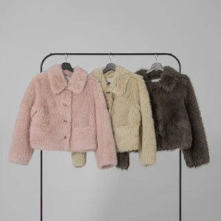Saru Winter Big Collar Short Fur Jacket