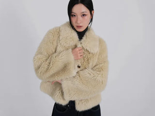 Saru Winter Big Collar Short Fur Jacket
