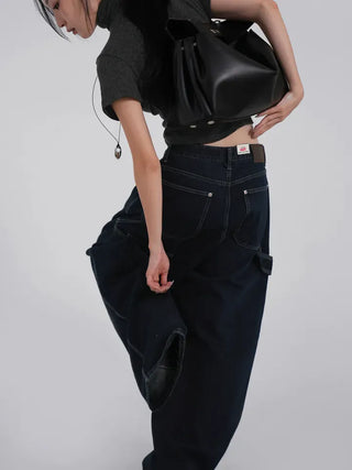 Thibault Deep Blue Stitch Carpenter Denim Pants
