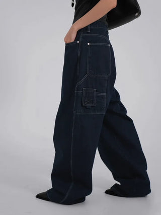 Thibault Deep Blue Stitch Carpenter Denim Pants