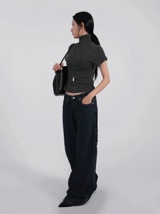 Thibault Deep Blue Stitch Carpenter Denim Pants