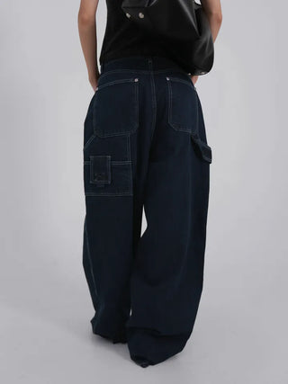 Thibault Deep Blue Stitch Carpenter Denim Pants