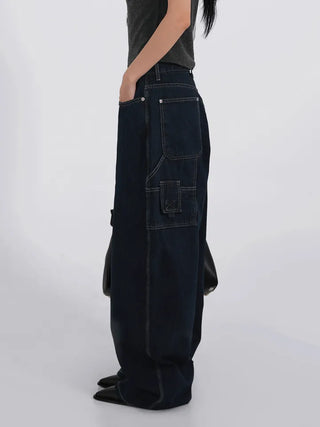 Thibault Deep Blue Stitch Carpenter Denim Pants