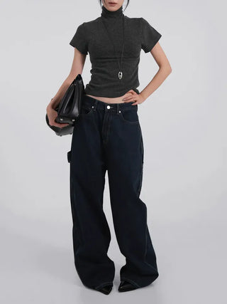 Thibault Deep Blue Stitch Carpenter Denim Pants