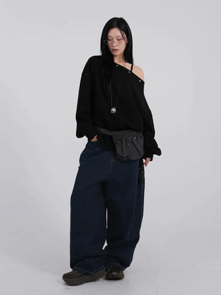 Thibault Deep Blue Stitch Carpenter Denim Pants