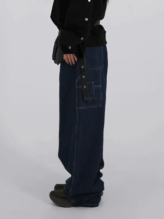 Thibault Deep Blue Stitch Carpenter Denim Pants