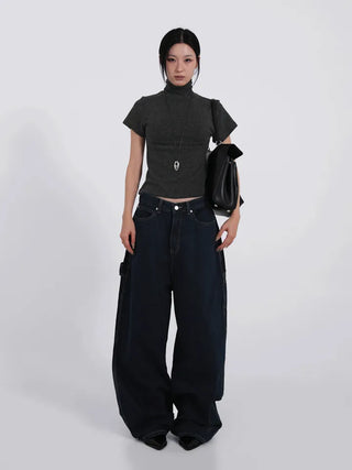 Thibault Deep Blue Stitch Carpenter Denim Pants