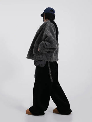 Luto Velvet Quilted Loose Fit Elastic Pants