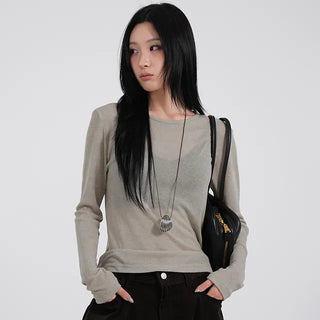 Somi Tencel Layered Long Sleeve T-shirt