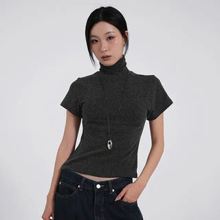 Reva Angora Turtleneck Short Sleeve T-shirt