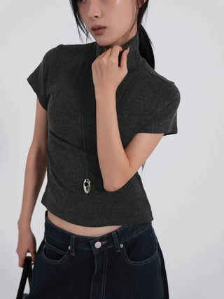 Reva Angora Turtleneck Short Sleeve T-shirt