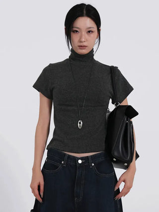 Reva Angora Turtleneck Short Sleeve T-shirt