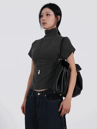 Reva Angora Turtleneck Short Sleeve T-shirt