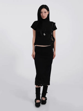 Reva Angora Turtleneck Short Sleeve T-shirt