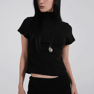 Reva Angora Turtleneck Short Sleeve T-shirt