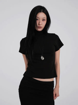 Reva Angora Turtleneck Short Sleeve T-shirt