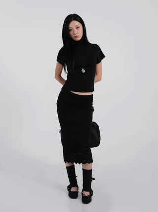 Reva Angora Turtleneck Short Sleeve T-shirt