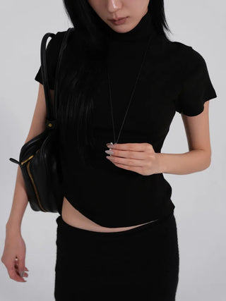 Reva Angora Turtleneck Short Sleeve T-shirt