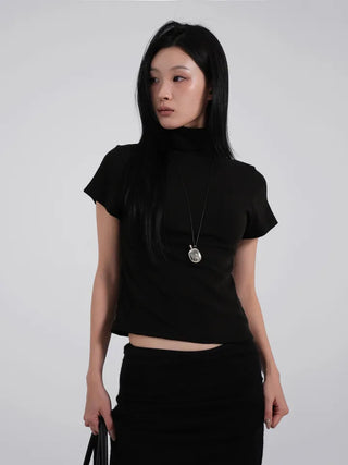 Reva Angora Turtleneck Short Sleeve T-shirt