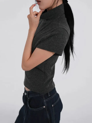 Reva Angora Turtleneck Short Sleeve T-shirt